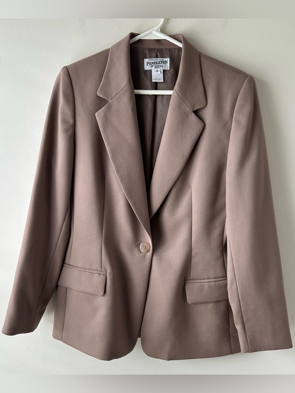 Vintage Pendleton 100% Virgin Wool Blazer Jacket Coat Tan Camel 10P